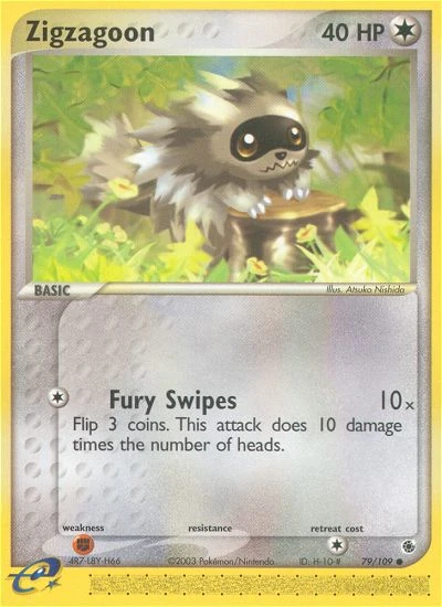 Zigzagoon 79/109, Ruby & Sapphire Pokémon card
