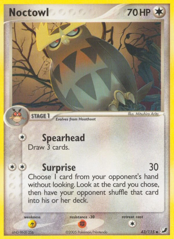 Noctowl 43/115, Unseen Forces Pokémon card