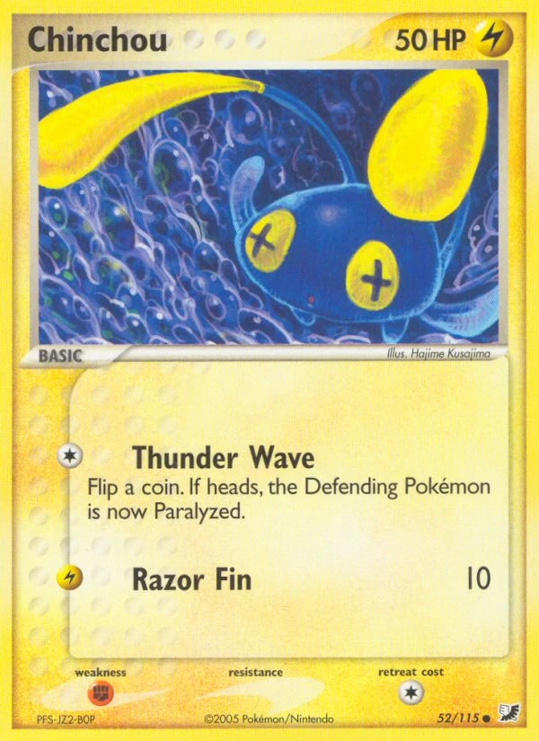 Chinchou 52/115, Unseen Forces Pokémon card