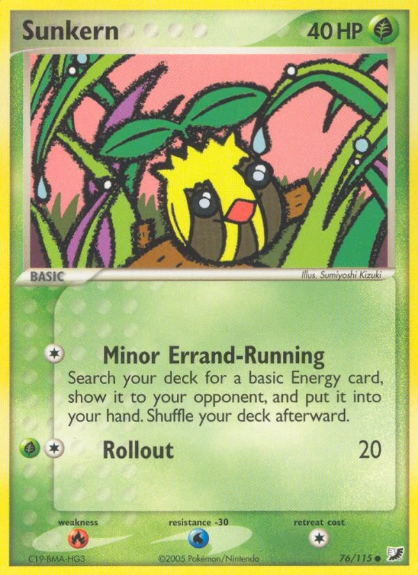 Sunkern 76/115, Unseen Forces Pokémon card