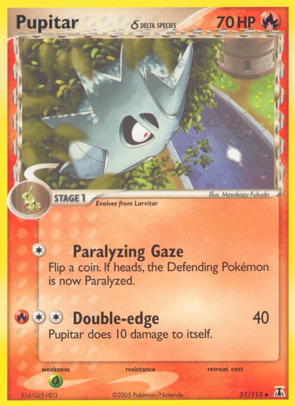 Pupitar δ 51/113, Delta Species Pokémon card