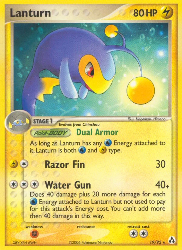 Lanturn 19/92, Legend Maker Pokémon card
