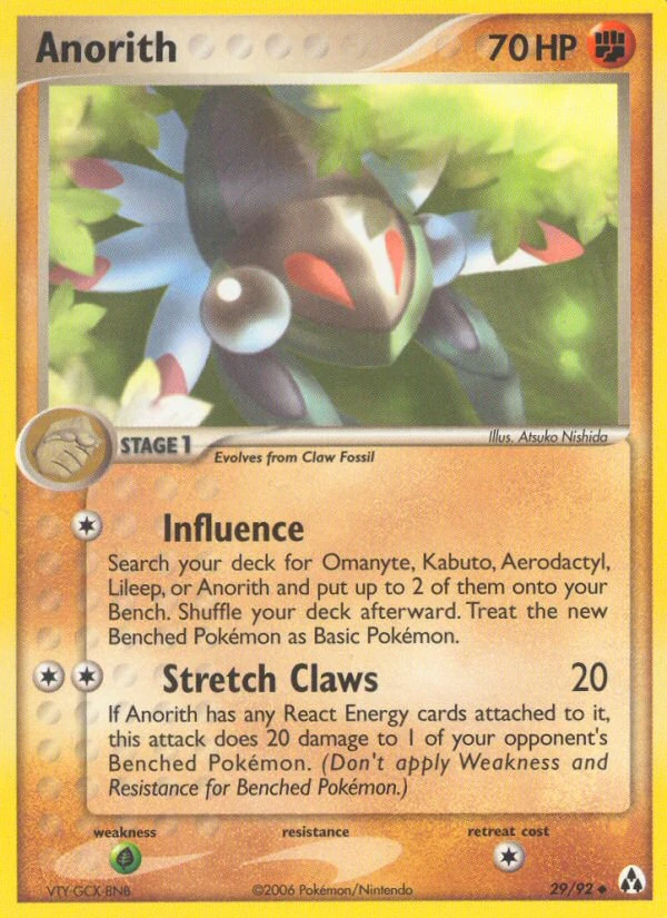 Anorith 29/92, Legend Maker Pokémon card
