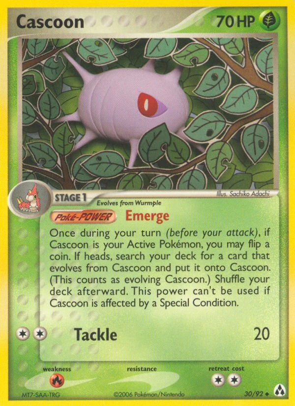 Cascoon 30/92, Legend Maker Pokémon card