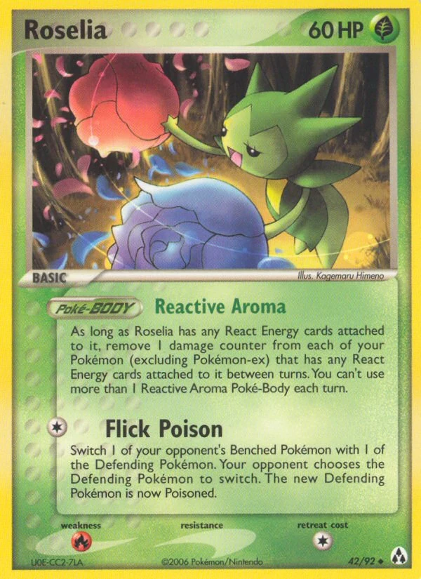 Roselia 42/92, Legend Maker Pokémon card