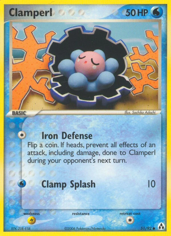 Clamperl 51/92, Legend Maker Pokémon card
