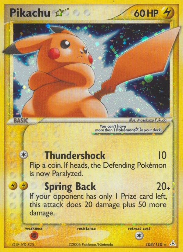 Pikachu ☆ 104/110, Holon Phantoms Pokémon card