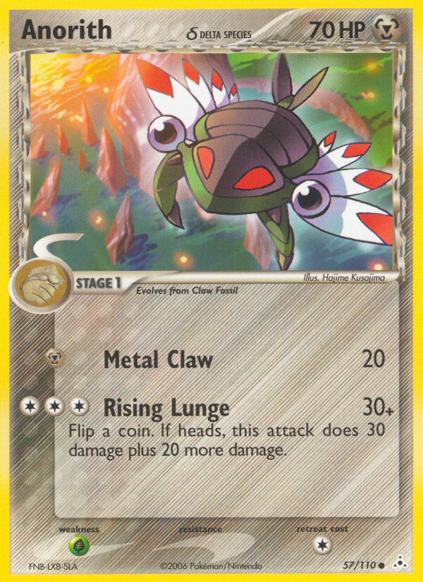 Anorith δ 57/110, Holon Phantoms Pokémon card