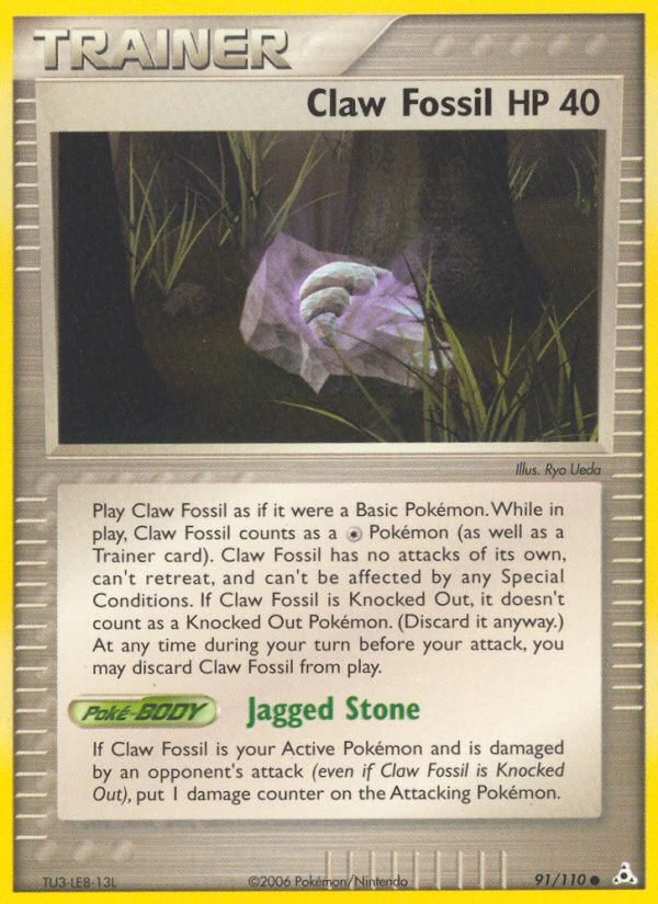 Claw Fossil 91/110, Holon Phantoms Pokémon card