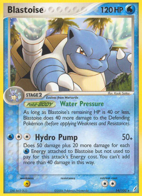 Blastoise 14/100, Crystal Guardians Pokémon card