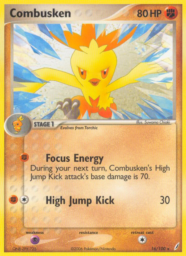 Combusken 16/100, Crystal Guardians Pokémon card
