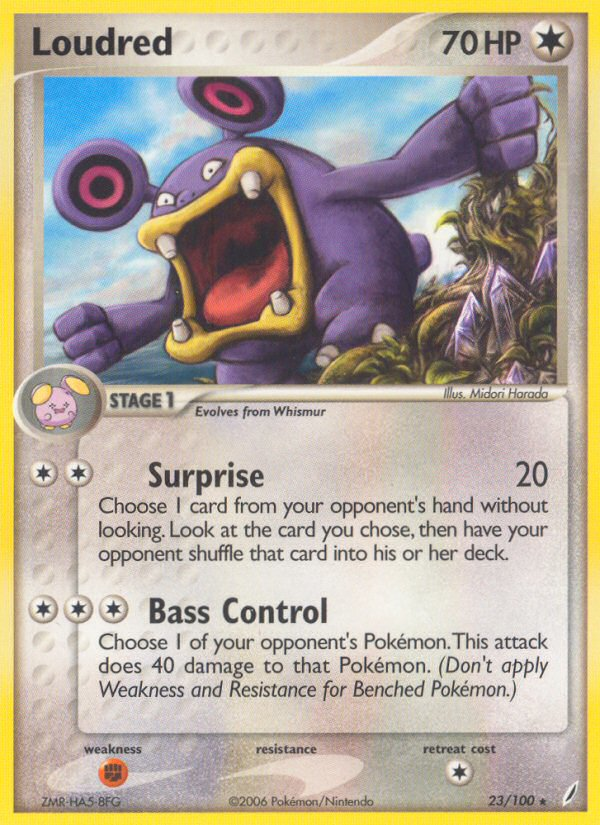 Loudred 23/100, Crystal Guardians Pokémon card