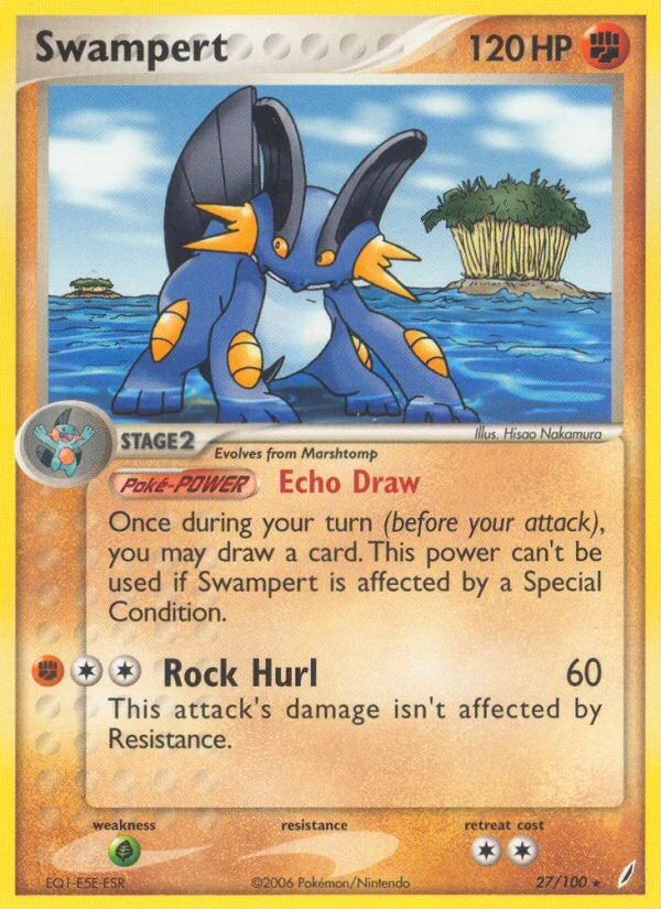 Swampert 27/100, Crystal Guardians Pokémon card