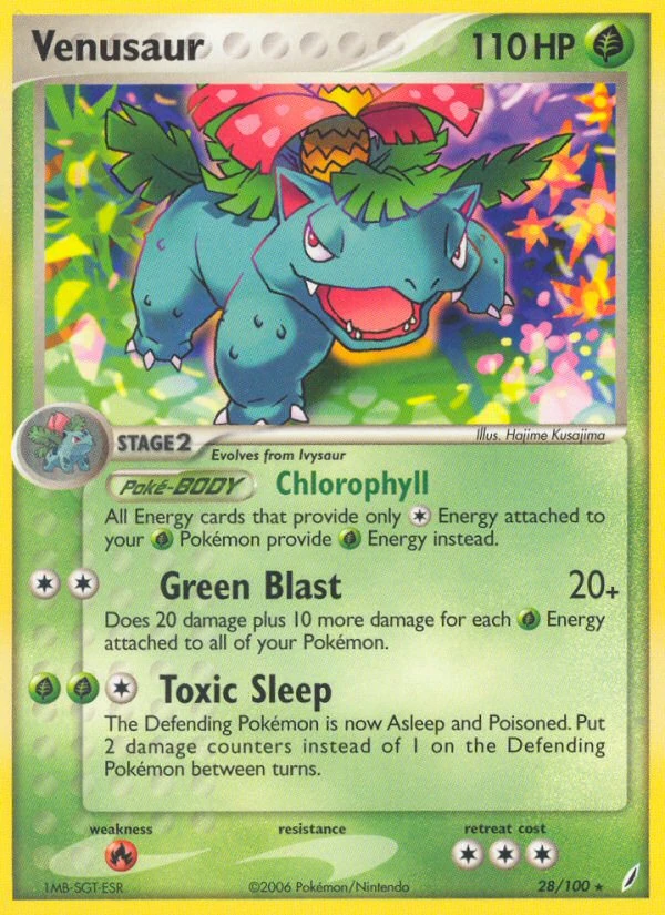 Venusaur 28/100, Crystal Guardians Pokémon card