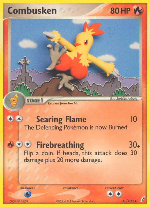 Combusken 31/100, Crystal Guardians Pokémon card