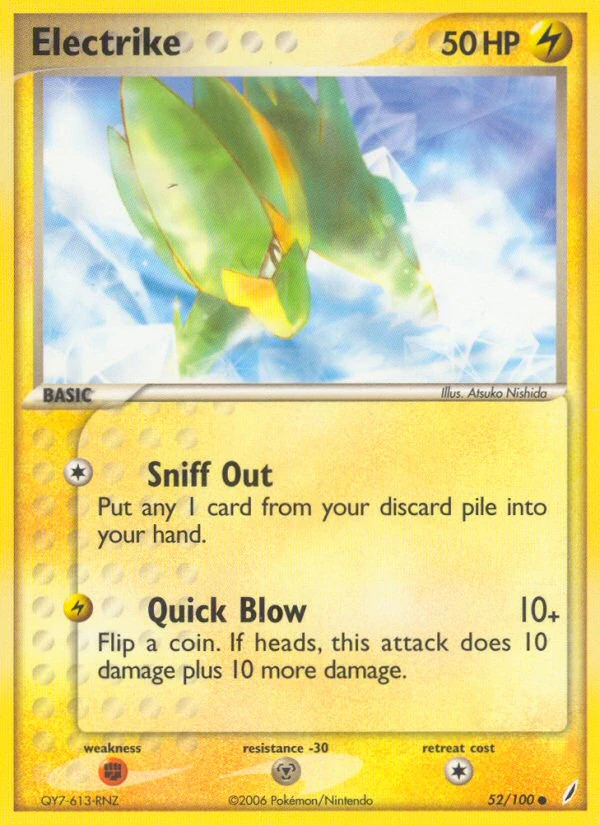 Electrike 52/100, Crystal Guardians Pokémon card