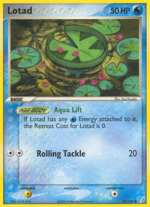 Lotad 55/100, Crystal Guardians Pokémon card