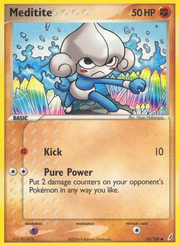 Meditite 56/100, Crystal Guardians Pokémon card