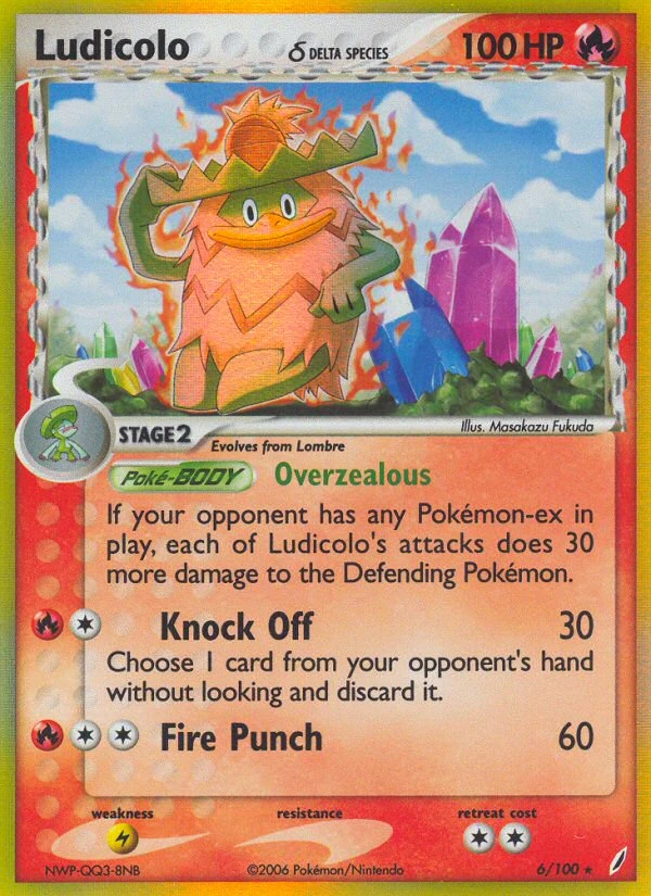 Ludicolo δ 6/100, Crystal Guardians Pokémon card