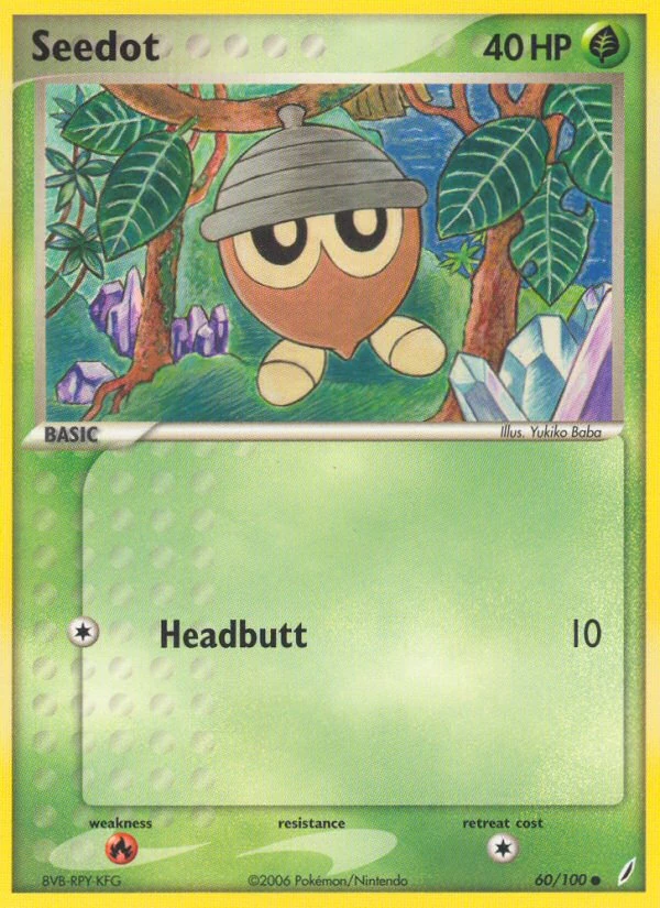 Seedot 60/100, Crystal Guardians Pokémon card