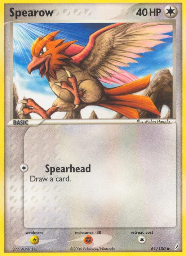 Spearow 61/100, Crystal Guardians Pokémon card