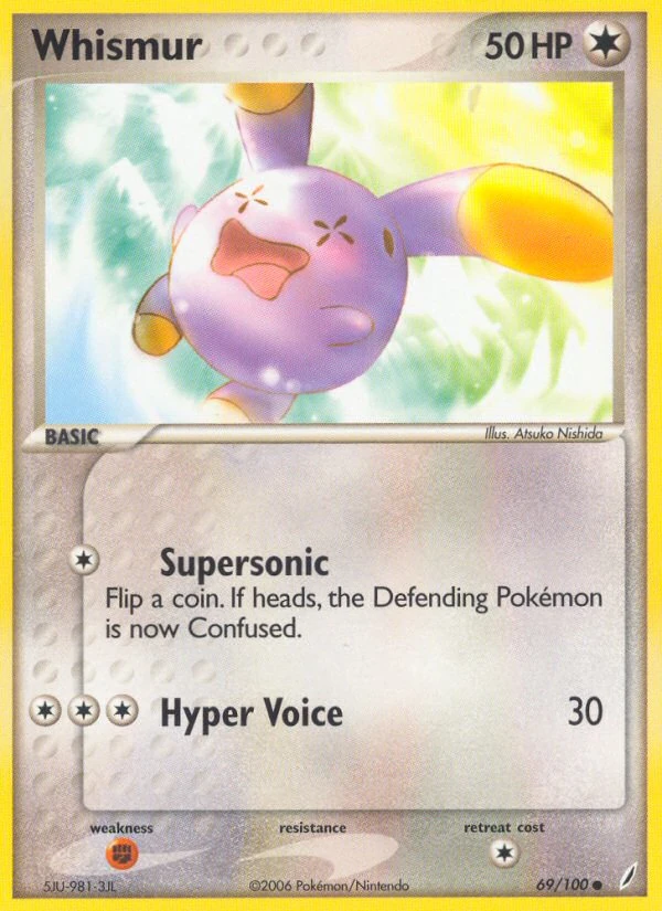 Whismur 69/100, Crystal Guardians Pokémon card