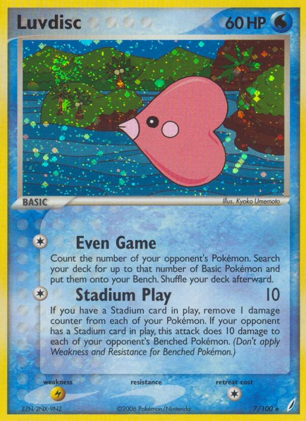 Luvdisc 7/100, Crystal Guardians Pokémon card