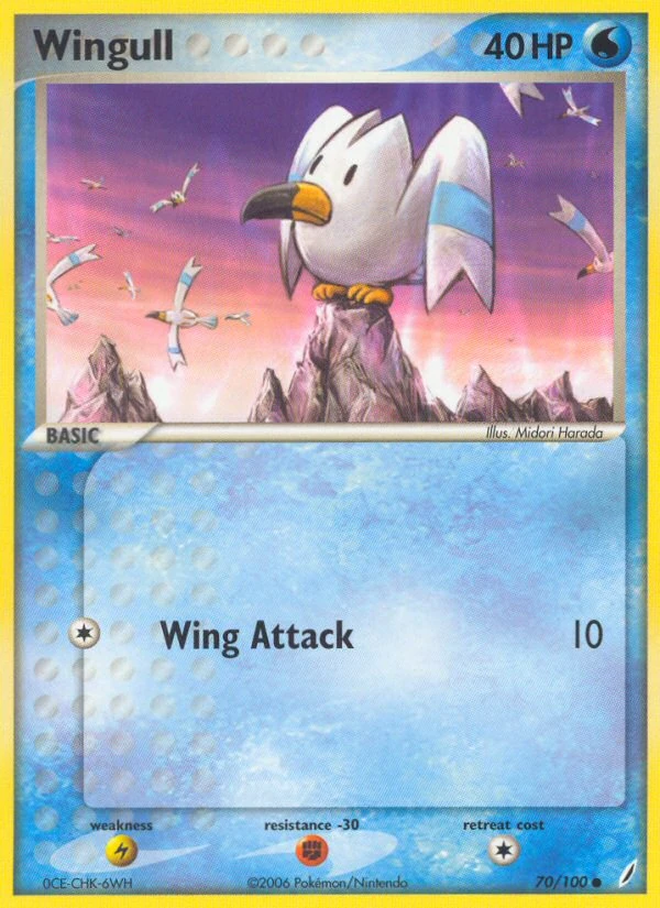 Wingull 70/100, Crystal Guardians Pokémon card
