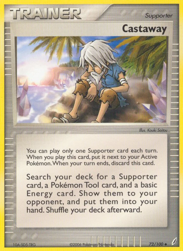 Castaway 72/100, Crystal Guardians Pokémon card
