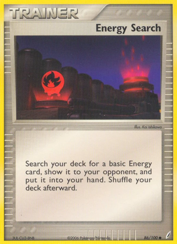 Energy Search 86/100, Crystal Guardians Pokémon card