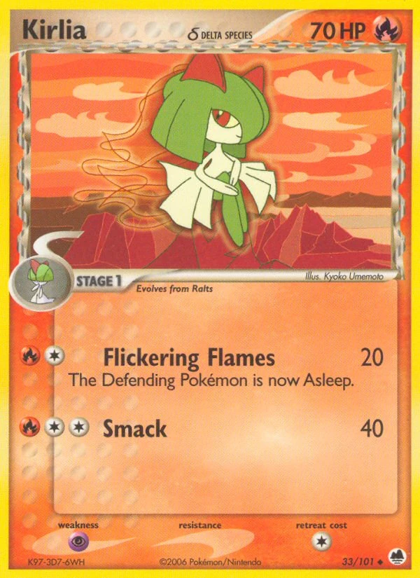 Kirlia δ 33/101, Dragon Frontiers Pokémon card