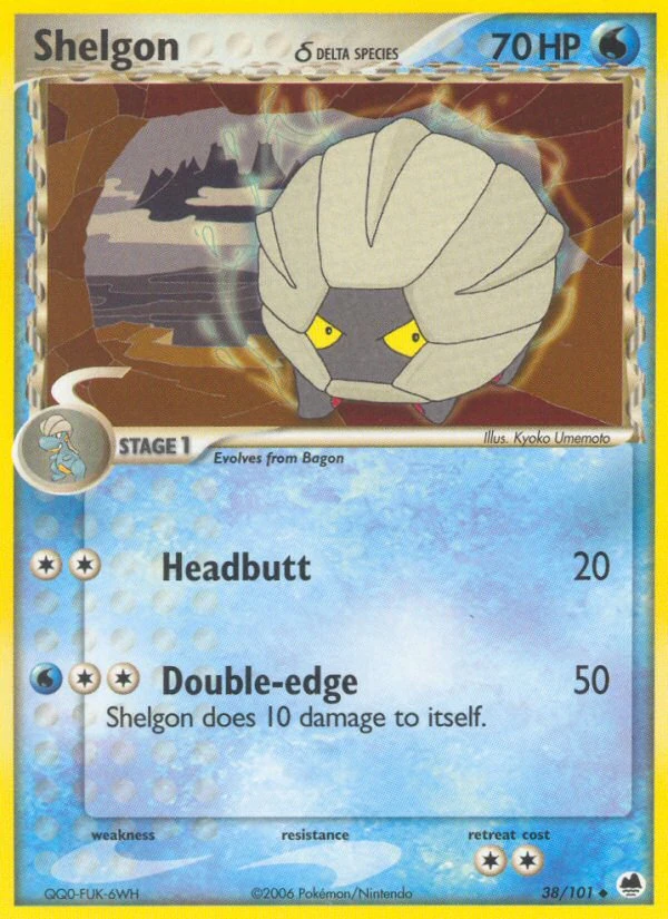 Shelgon δ 38/101, Dragon Frontiers Pokémon card