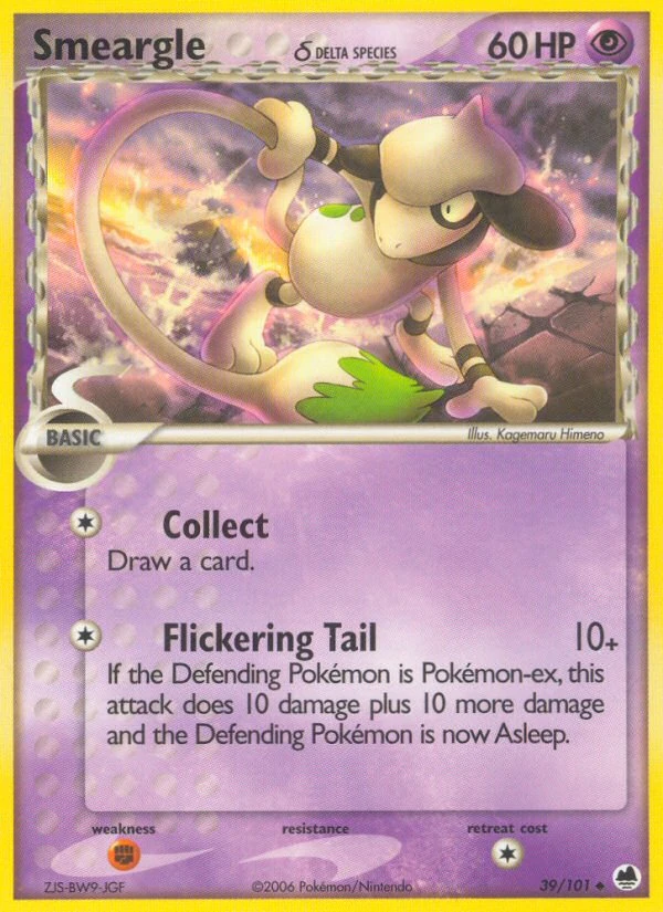 Smeargle δ 39/101, Dragon Frontiers Pokémon card