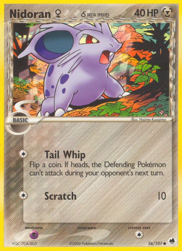 Nidoran ♀ δ 56/101, Dragon Frontiers Pokémon card