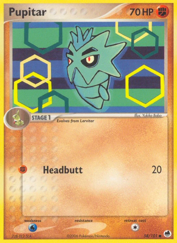 Pupitar 58/101, Dragon Frontiers Pokémon card