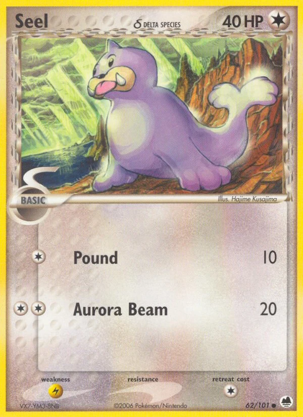 Seel δ 62/101, Dragon Frontiers Pokémon card