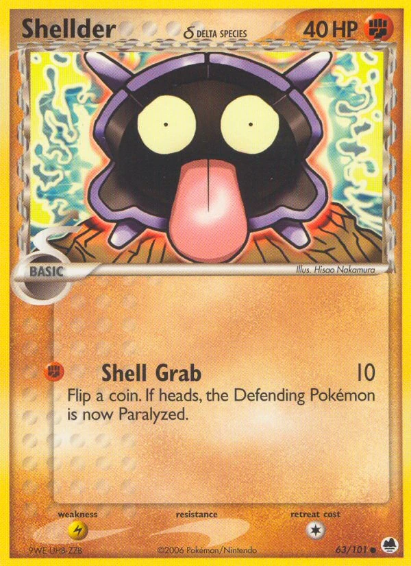 Shellder δ 63/101, Dragon Frontiers Pokémon card