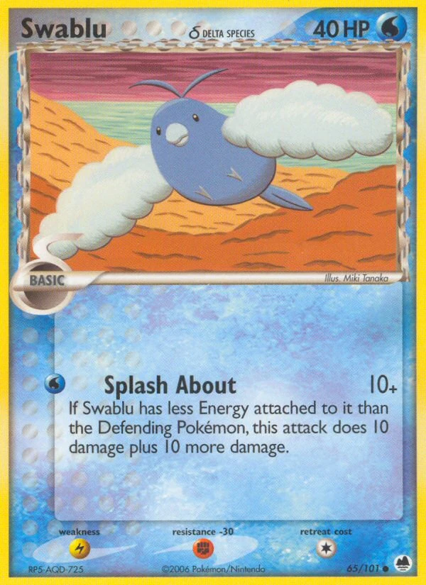 Swablu δ 65/101, Dragon Frontiers Pokémon card