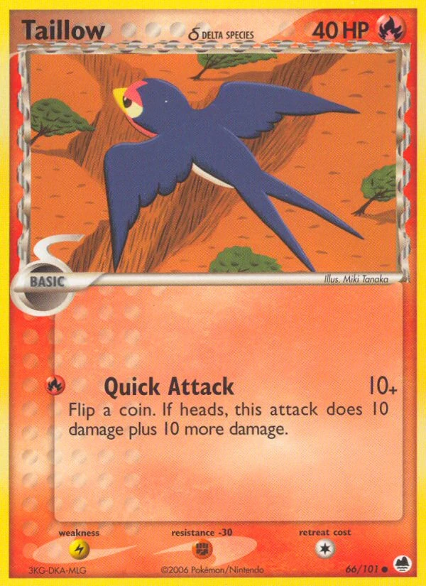 Taillow δ 66/101, Dragon Frontiers Pokémon card