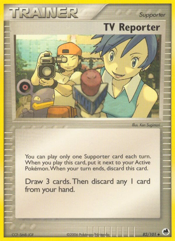 TV Reporter 82/101, Dragon Frontiers Pokémon card