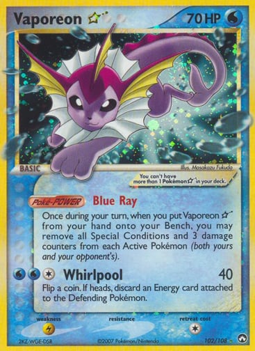 Vaporeon ☆ 102/108 from Power Keepers