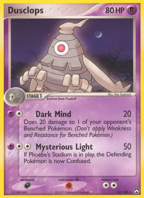 Dusclops 14/108, Power Keepers Pokémon card