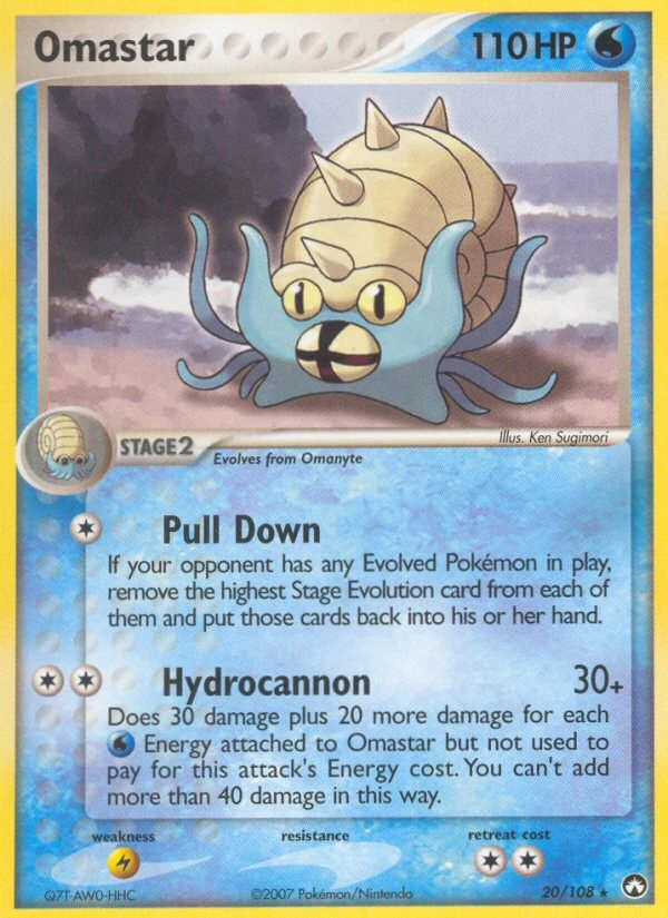 Omastar 20/108, Power Keepers Pokémon card