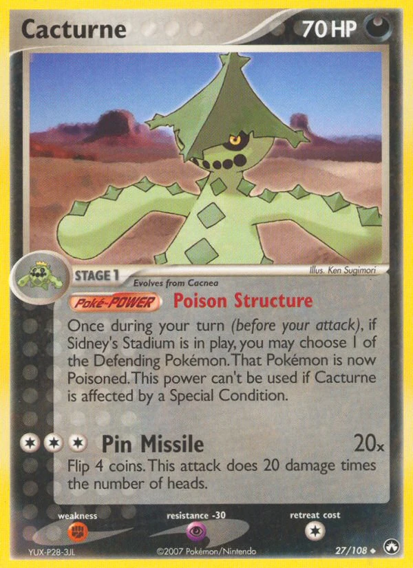Cacturne 27/108, Power Keepers Pokémon card