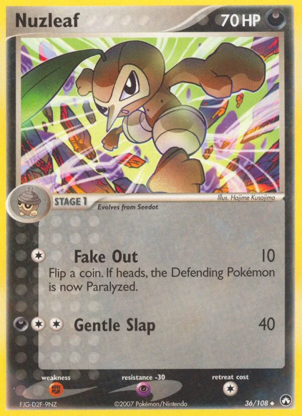 Nuzleaf 36/108, Power Keepers Pokémon card