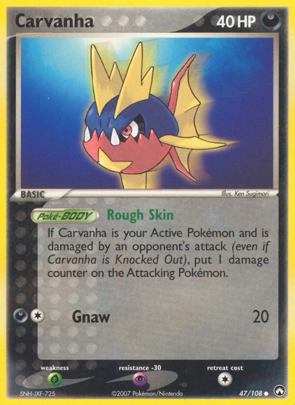 Carvanha 47/108, Power Keepers Pokémon card