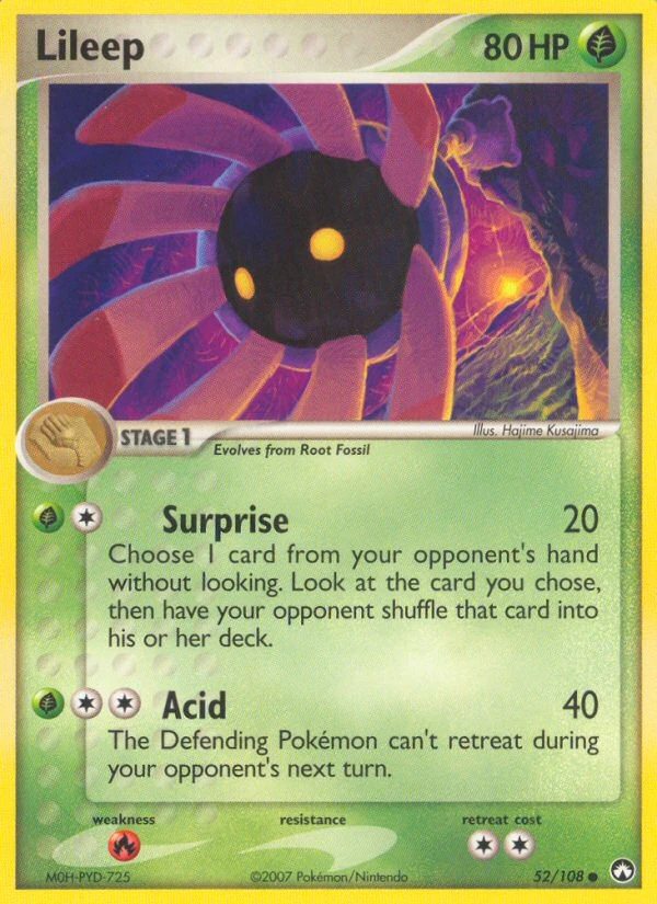 Lileep 52/108, Power Keepers Pokémon card