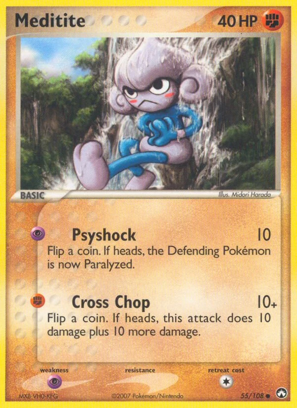 Meditite 55/108, Power Keepers Pokémon card