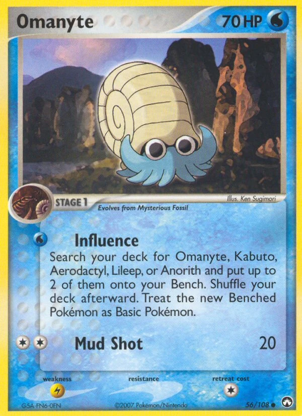 Omanyte 56/108, Power Keepers Pokémon card