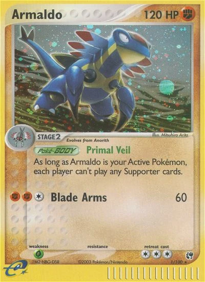 Armaldo 1/100, Sandstorm Pokémon card